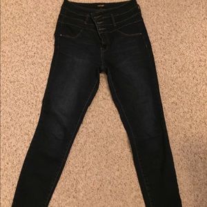 Dark wash high waisted skinny jeans